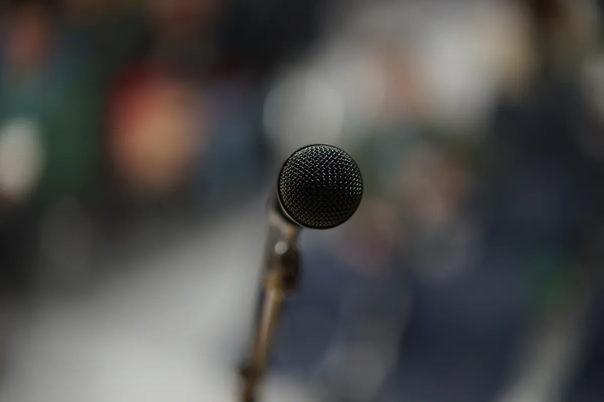 Interviewmicrofoon in close-up